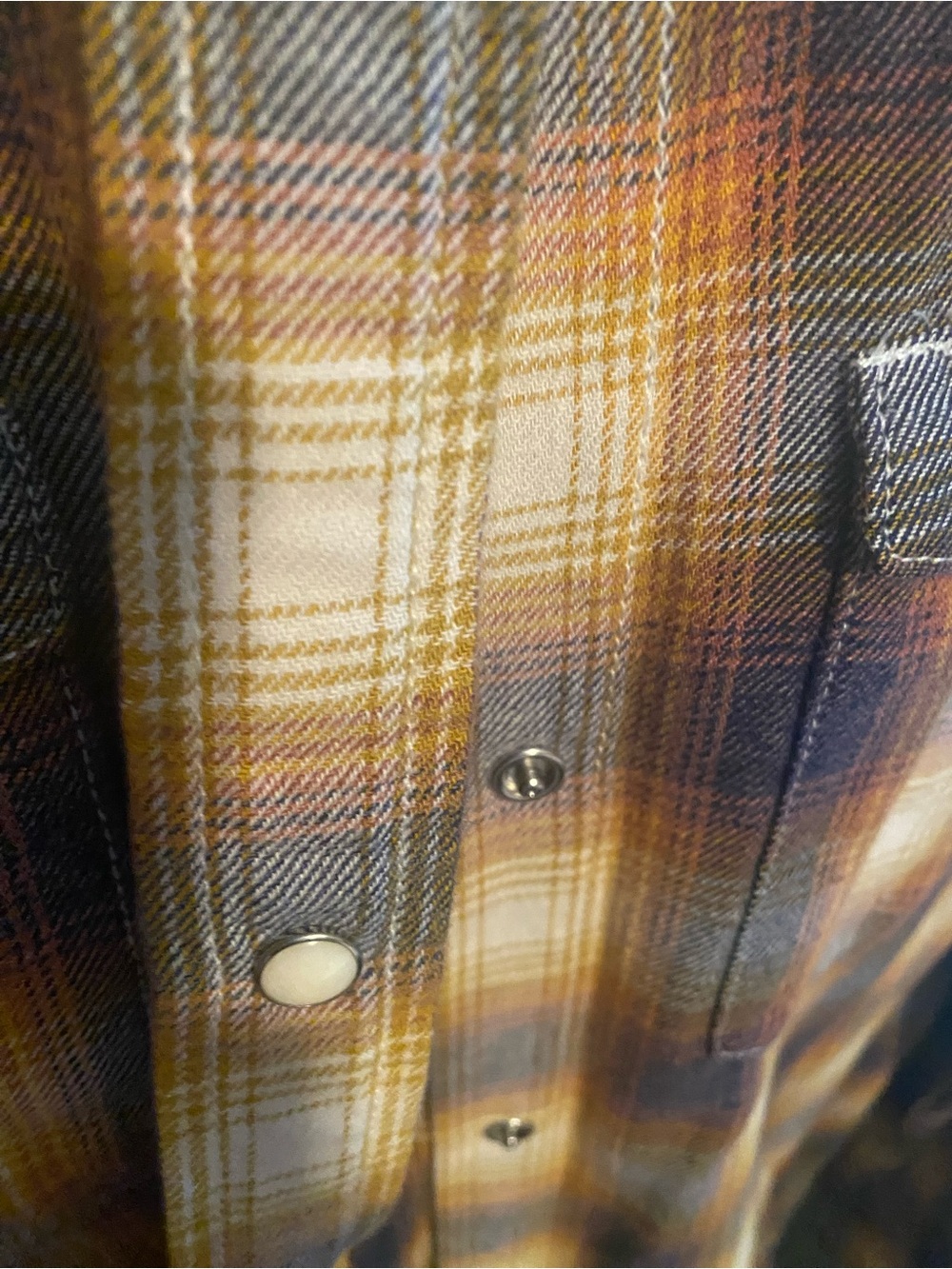 R13 Plaid Button-Down Shirt - Brown & Cream - Picture 2 of 5